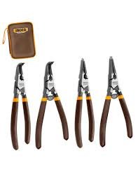 descarga Juego 4 Pinzas De Pin Seeger 7'' Estuche Ingco Hccps26180