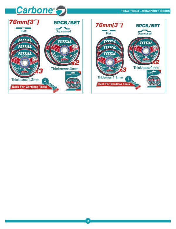 Kit 3 Discos Corte Y 2 Pulir Minipulidora 3pulgada 3 Total