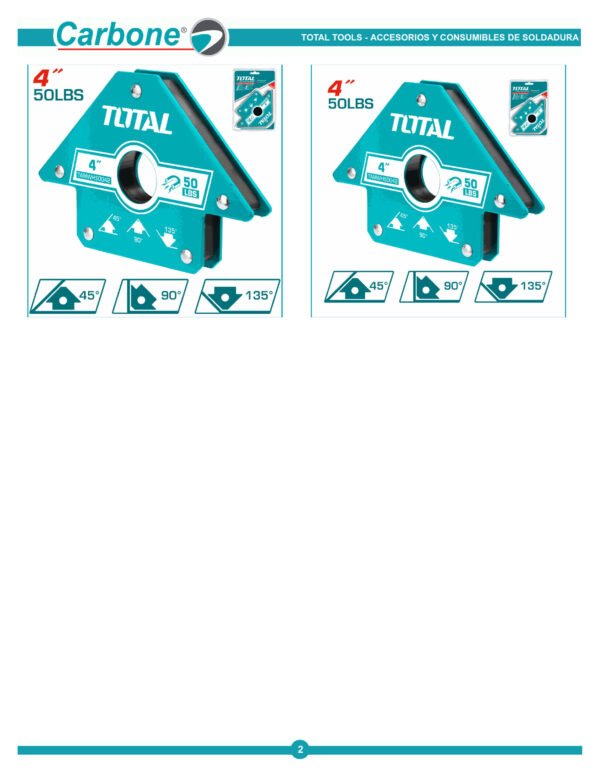 Escuadra Magnetica Soldar 50lb 4puLG Total Tamwh50042