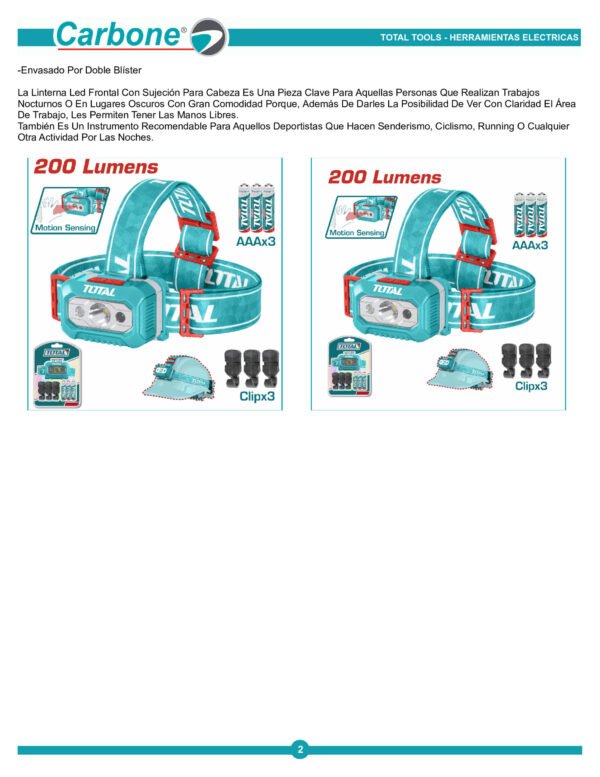 Linterna Frontal Super 100 Lúmenes Total Color De La Luz Turquesa