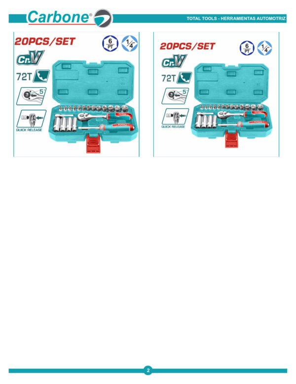 Estuche 20pzs Juego Copas 14 Largascortas 4-14mm Tht14120