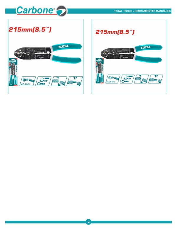 Alicate Pinza Ponchadora Pelacable 8 12 Tht15851 Total