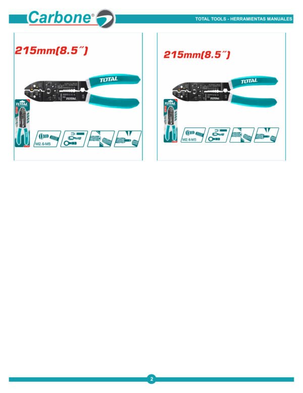 Alicate Pinza Ponchadora Pelacable 8 12 Tht15851 Total