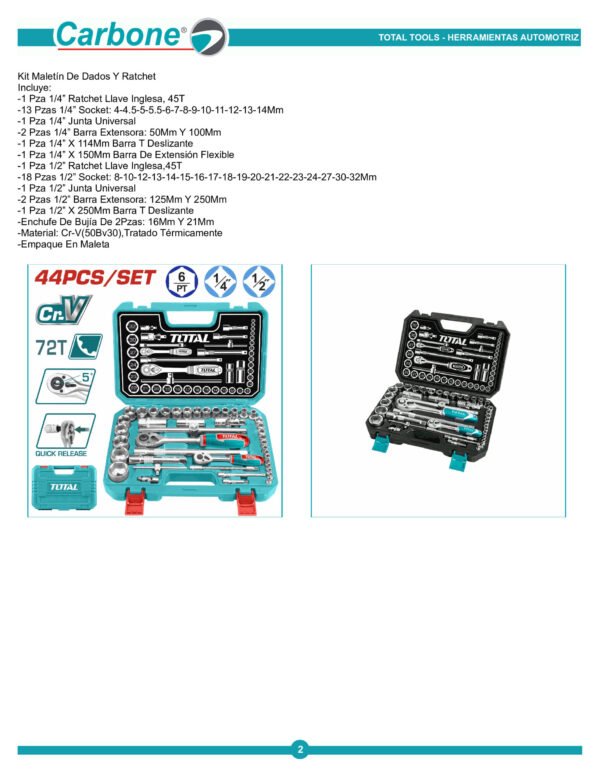 Kit 44pzas Copas Total 14 Y 12 Cortas 8-32mm + Extensores