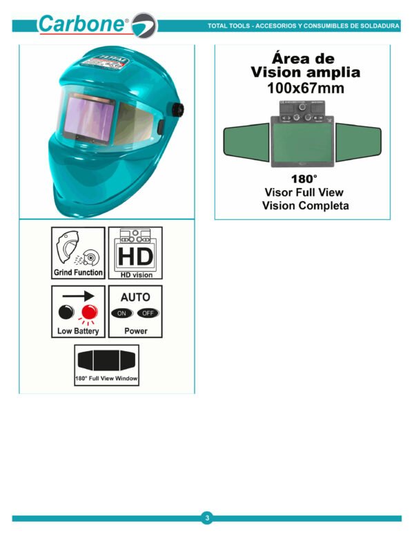 Careta Soldador Fotosensible Electronica Total Visor Complet