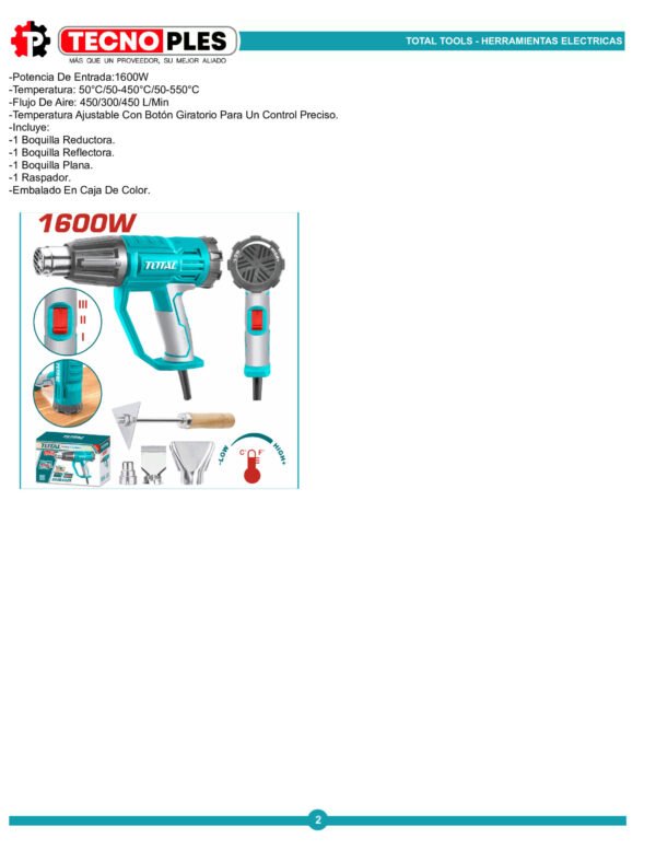 utb16045-Ficha-tecnica_002 Pistola De Calor 550° Con Control Temperatura _ 3 Velo Total