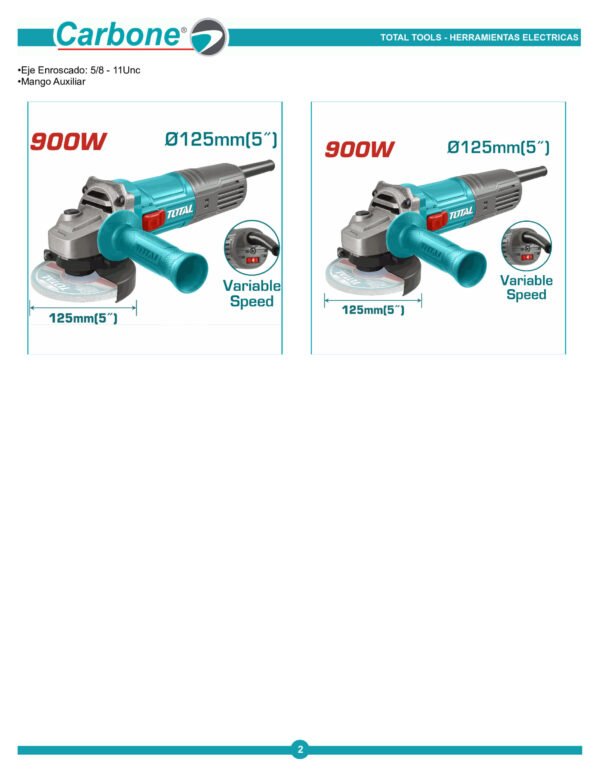 utg109125565-esmeril-angular-de_002 Pulidora 900w Regulador Velocidad 4 1/2 Pesado 110v Total