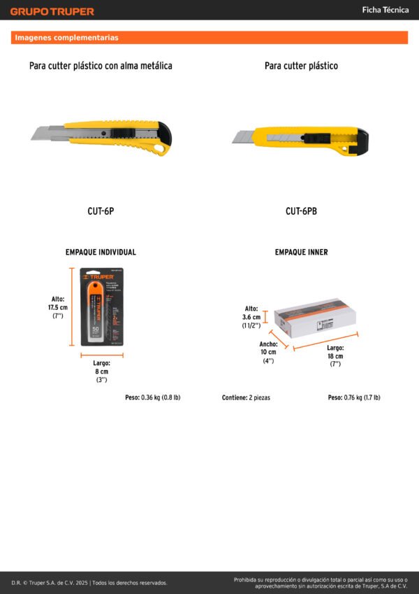 Estuche Con 50 Cuchillas De Repuesto Para Cutter De 18mm