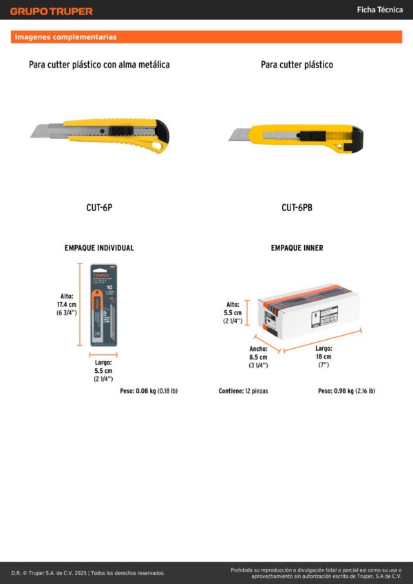 Hoja Repuesto Cutter Trincheta 18mm 10 Unidades Truper 16965