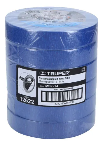 Masking Tape 1'' 50 Mts Azul Pintar Enmascarill Truper 12622