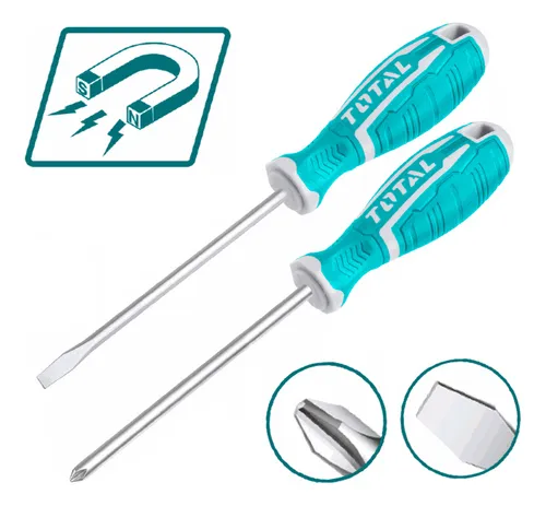 Kit Juego Destornilladores 2 Piezas Imantado Total Tht250201