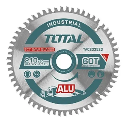 Disco Aluminio 8 14 Para Sierra Ingleteadora 60 Dientes Buje 300mm Total Tac233523