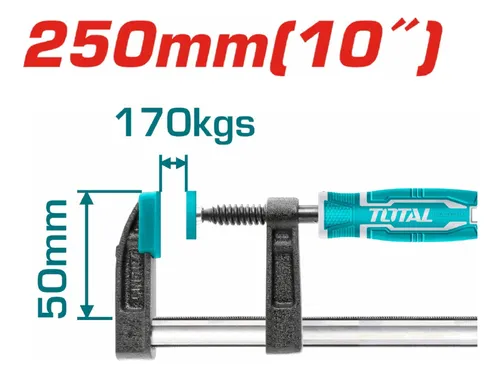 Sargento Total 250mm - 170kg, Tipo F - Industrial
