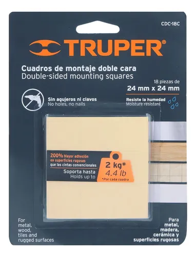 Cinta Doble Faz Cuadros 18 Piezas Montaje Truper