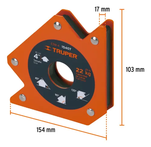 Escuadra Magnética Para Soldar 22 Kg - Truper 15407
