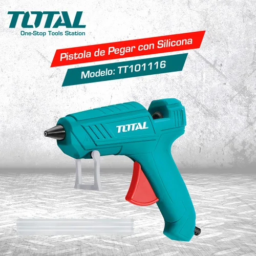 Pistola De Pegar Silicona Eléctrica Total Color Turquesa