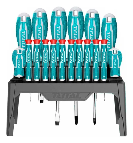 Destornillador Cromo Vanadium Juego X 18 Pzs Total Tht25061