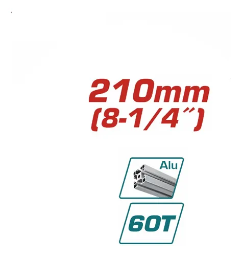 Disco Aluminio 8 14 Para Sierra Ingleteadora 60 Dientes Buje 300mm Total Tac233523