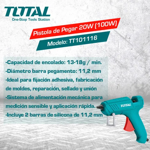 Pistola De Pegar Silicona Eléctrica Total Color Turquesa