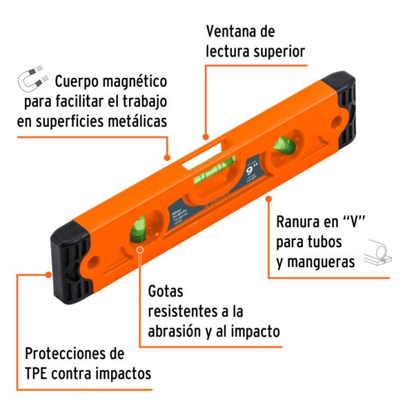 Nivel Magnético 9'' Plástico Abs Truper 11223