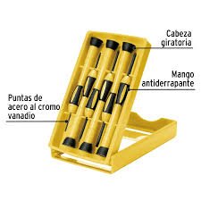 Juego De Desarmadores Precisión 6 Pzas Pretul 21381