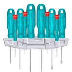 Destornillador Con Punta Plana, Cruz Total 15419 Con Mango Ergonómico De Plástico Pack X 10 Unidades