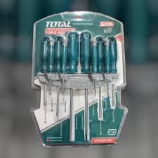 Destornillador Con Punta Plana, Cruz Total 15419 Con Mango Ergonómico De Plástico Pack X 10 Unidades