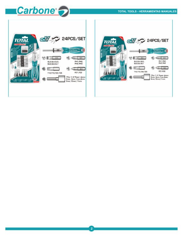 Destornillador Rachet Blister X 24pzs Total (tacsd30246