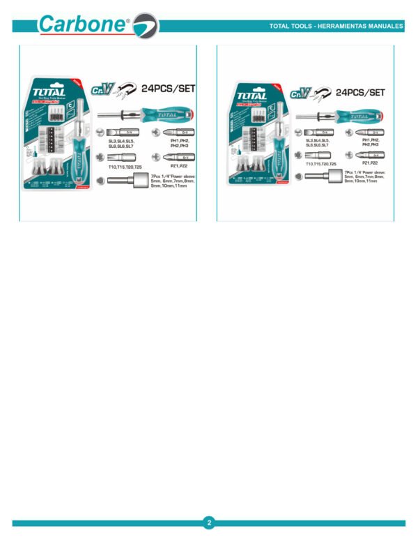 tacsd30246-destornillador-ratche_002 Destornillador Rachet Blister X 24pzs Total (tacsd30246