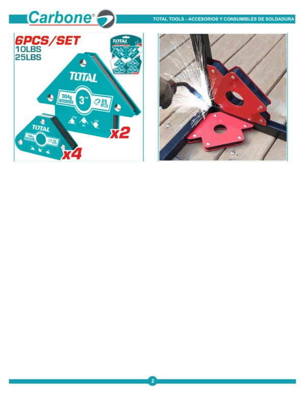 Juego De 6 Escuadras Magneticas Para Soldar, Total