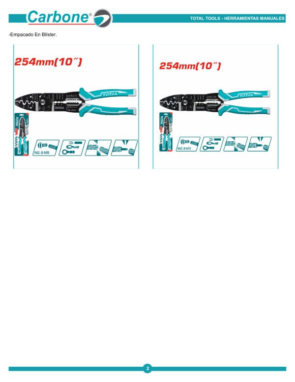 Alicate Pela Cable 10 Industrial Tht15101 Total Tools