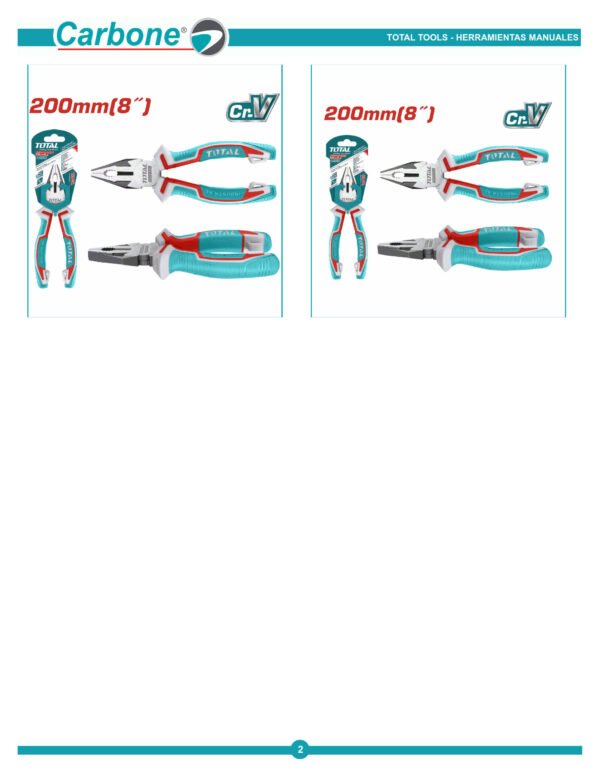 Alicate 8 Electricista Total (20 Cm) Industrial Encauchetad