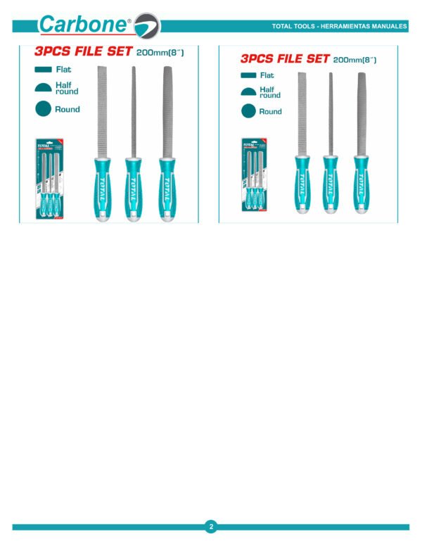 Set De 3 Limas Escofina Para Madera Total, Línea Industria