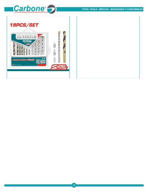 Broca Lamina Y Madera Juego X 19 Pzs Total (utacsdb1901)