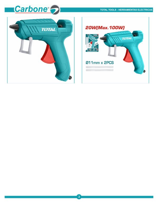 Pistola De Pegar Silicona Eléctrica Total Color Turquesa