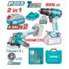 Combo Taladro Percutor 96nm y Pulidora 20v + 2 baterias de 4ah + 9 accesorios