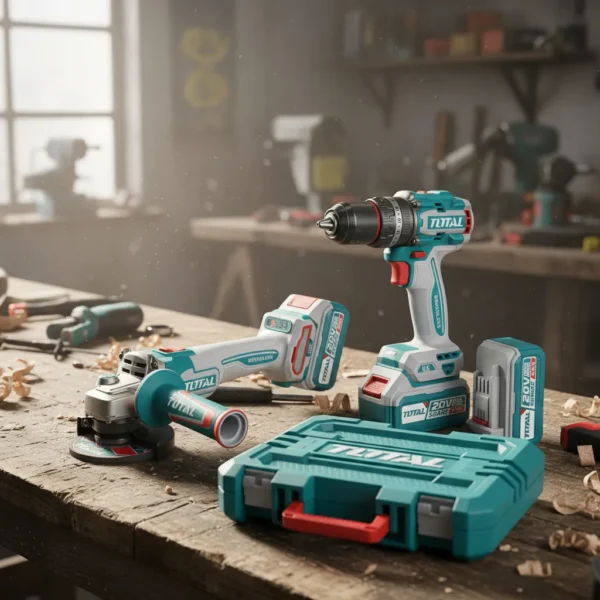 Combo Taladro Percutor 96nm y Pulidora 20v + 2 baterias de 4ah + 9 accesorios