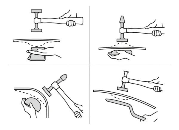 4 Juego De 7 Martillos Y Entibadores Para Latoneria - Truper