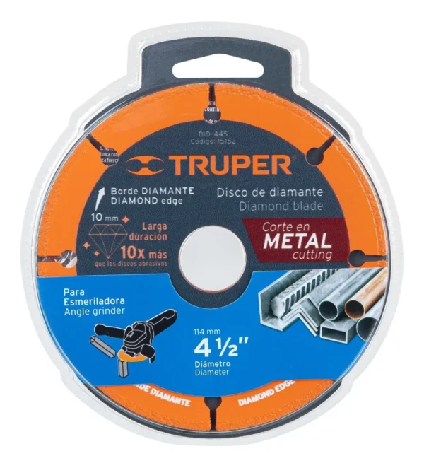 Disco De Diamante De 4-1/2 X 1.6 Mm, Corte De Metal, Truper