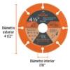 Disco De Diamante De 4-1/2 X 1.6 Mm, Corte De Metal, Truper