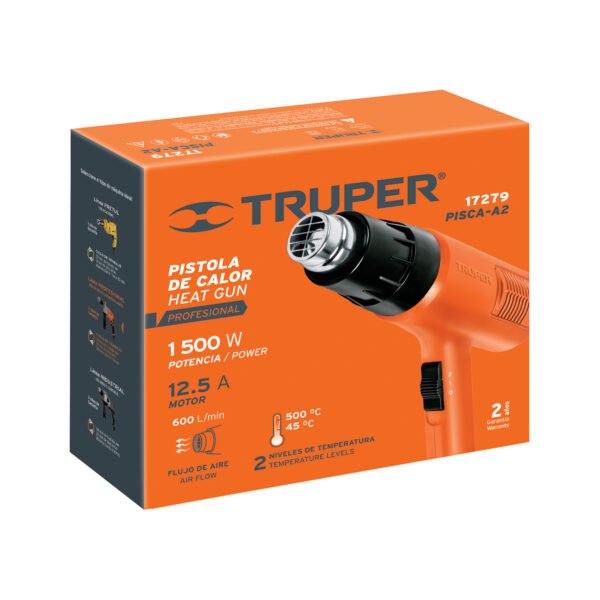 Pistola De Calor 1500 W 2 Niveles De Temperatura Truper