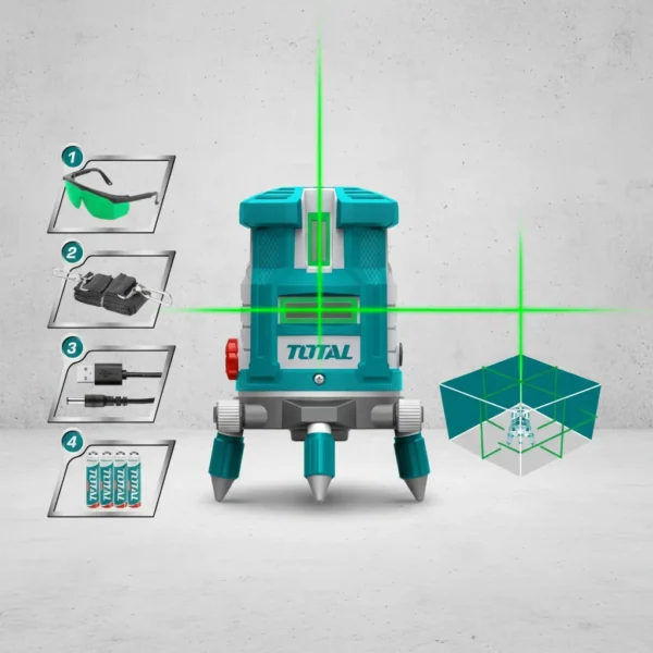 Nivel Láser Autonivelante Luz Verde 30m - 5 Lineas Total