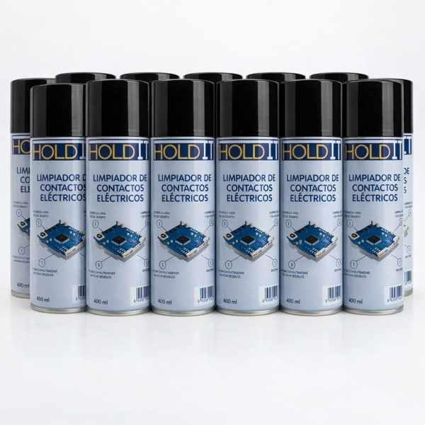 Caja X 12 Limpiador De Contactos Electricos Electronicos 400 Ml Holdit
