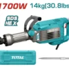 DEMOLEDOR SDS HEX 1700W 50 JULES INDUSTRIAL TOTAL TURQUESA 110V